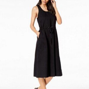 Eileen Fisher Soft Organic Twill Drawstring Dress